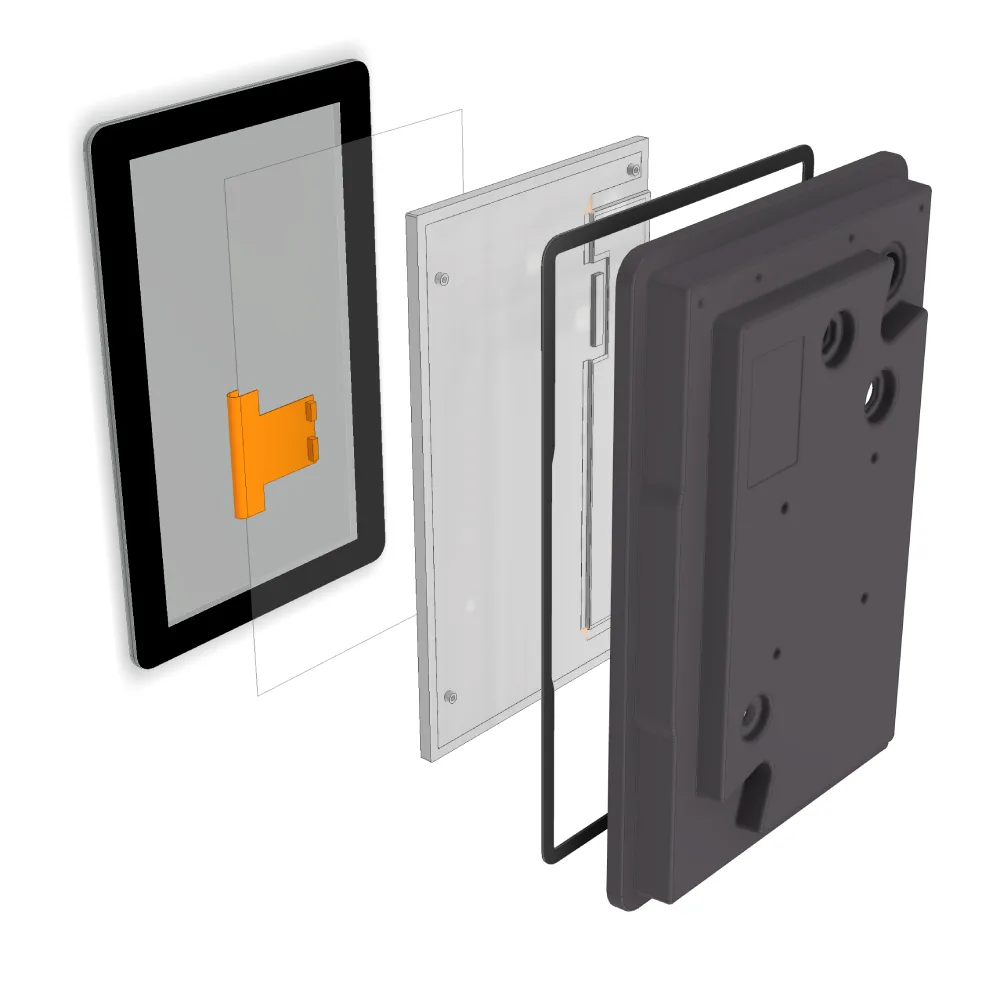 Mechanical integration – exploded view of an HMI module